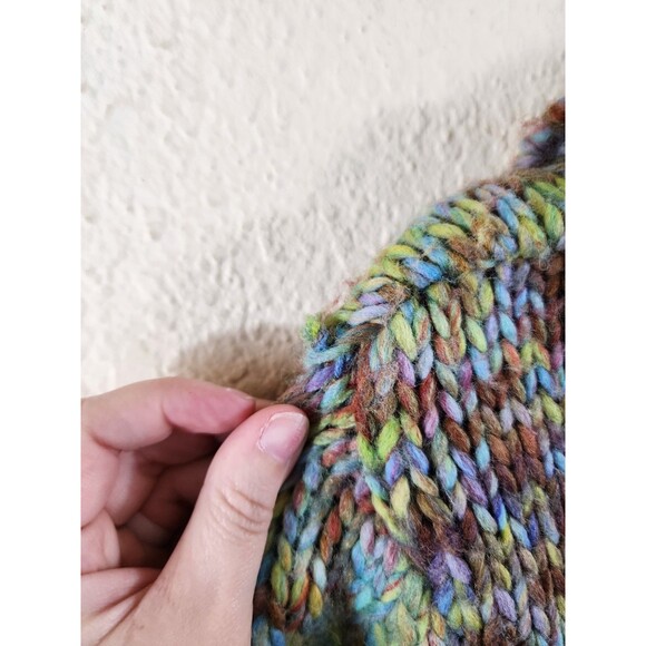 New Michelle Nicole Womens M Colorful Knit Button Up V-Neck Cardigan Sweater - Picture 3 of 9